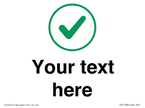 Custom plain background, green tick in circle sign